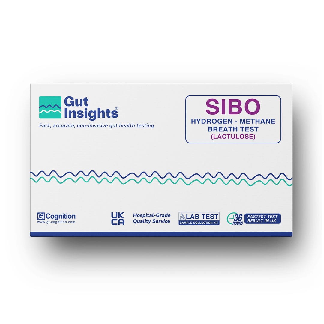 SIBO home test kit for hydrogen and methane breath testing, GI Cognition UK